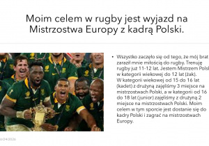 Mateusz Dudek, Rugby to pasja dla mężczyzn i kobiet