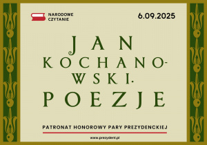 oficjalny baner narodowego czytania 2025, poezje Jana Kochanowskiego
