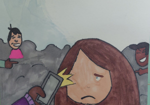 prace uczniów wykonane podczas tygodnia przeciwdziałania przemocy