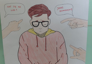 prace uczniów wykonane podczas tygodnia przeciwdziałania przemocy