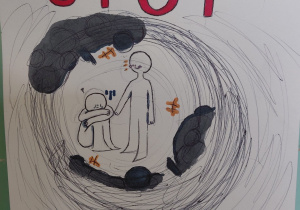 prace uczniów wykonane podczas tygodnia przeciwdziałania przemocy