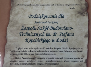 piknik Goślice, podziękowanie